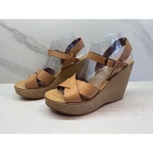 Kork-Ease Women’s Size 10 Bette Natural Leather Platform Sandal